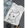 thumbnail image 3 of French Bulldog In Scarf B&W T-Shirt Women -Image by Shutterstock, Female XX-Large, 3 of 4