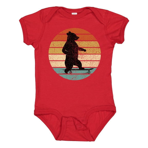 Inktastic Skateboard Bear Retro Sunset Boys or Girls Baby Bodysuit