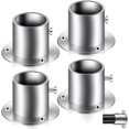 thumbnail image 1 of TFixol 4 Packs Stainless Steel Closet Rod Flange Pool Ladder Socket Bracket Adjustable Support Holder Ceiling Mounting Closet Rod Bracket Socket End Closet Rod Support Wardrobe Holders Pipe Flange for, 1 of 5