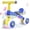 Blue, variant on Light-Up Toddler Balance Bike with Music 4-Wheel Adjustable Baby Walker for 1-3 Yr Girls & Boys 12-36 Months First Birthday Ride-On Gift, Red