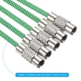 thumbnail image 4 of Uxcell 6" Wire Keychain Cable 5 Pack Stainless Steel Key Ring Loop Green, 4 of 6