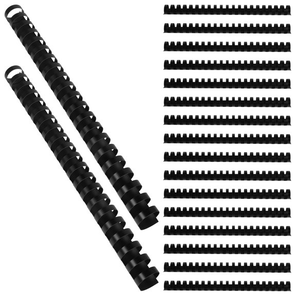 ROSENICE 1 Box of 50pcs Ring Sticks with 21 Rings Plastic Comb Bindings Loose-leaf Book Text Binding(22mm Black)