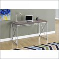 thumbnail image 3 of Desks, Modern Contemporary Computer Desk – Brown Laminate Top, Chrome Metal X-Base, 47”L x24”W x30”H | Taupe Surface | Particle Board, 3 of 5