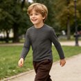 thumbnail image 5 of UAYOTSE Boys Crew Neck Long Sleeve Striped Shirt Soft Breathable Casual Layering Tee for Kids Daily Outfit, 5 of 9