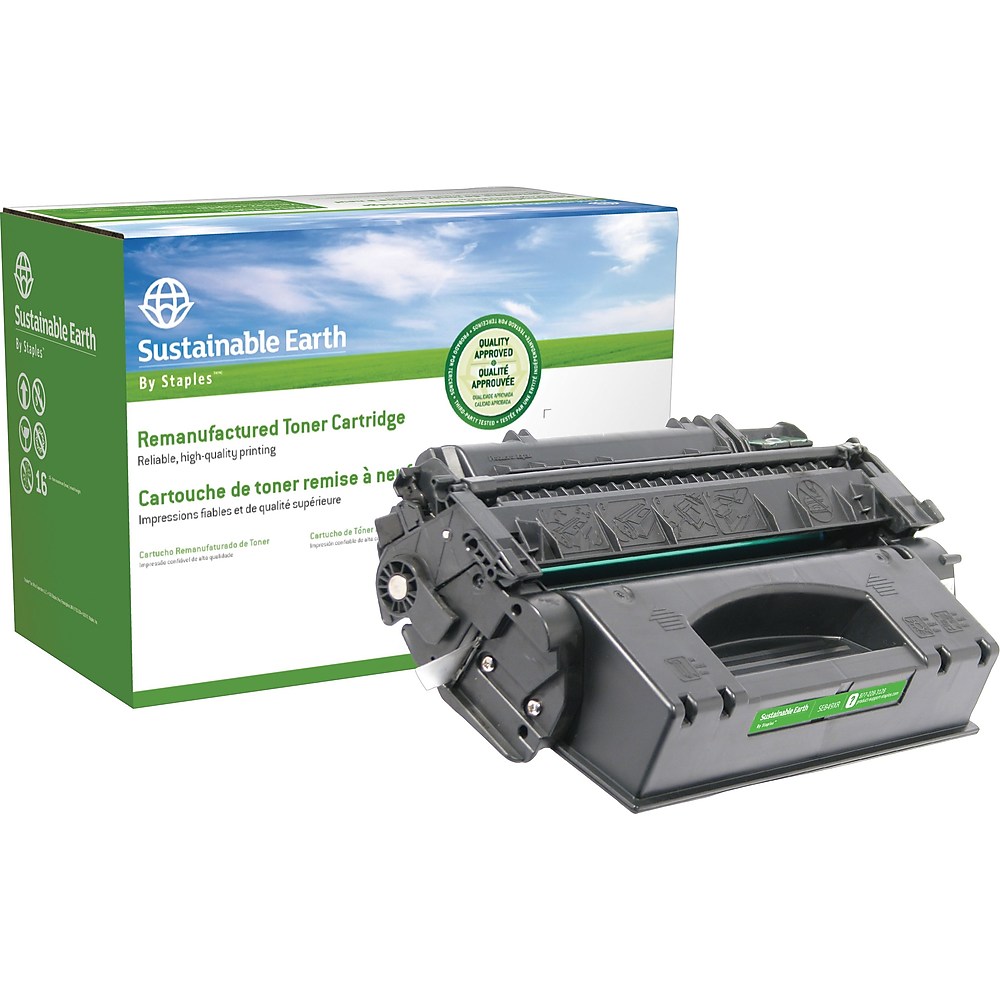 Staples Remanufactured Toner Cartridge Replacement for HP 49X (Black