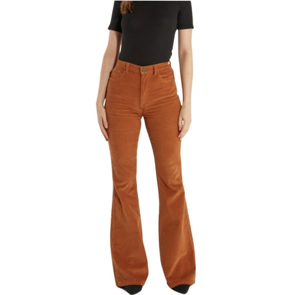 DL1961 Women's Rachel High Rise Instasculpt Flare Pants, Marigold, 26