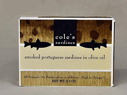 Cole's Smoked Portuguese Sardines In Olive Oil Case of 10 3.7 oz. by