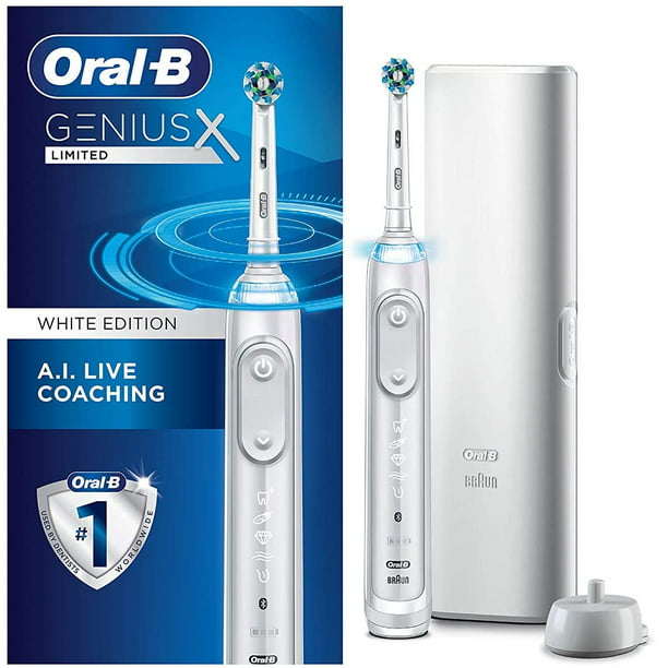 bundel Encommium Gedeeltelijk Oral-B Genius X Limited, Rechargeable Electric Toothbrush with Artificial  Intelligence, 1 Replacement Brush Head, 1 Travel Case, White - Walmart.com