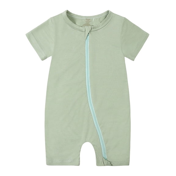 Baby Boys Romper Zipper Sleeper Short Sleeve Jumpsuit Soft Comfortable Pajamas Playwear Outfit