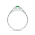 thumbnail image 2 of Angara Natural 0.24 Ct. Emerald with Diamond Vintage Inspired Ring in 14K White Gold for Women (Ring Size: 3), 2 of 10