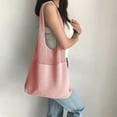 thumbnail image 2 of Stylago Crochet Bags for Women Beach Mesh Tote Bag Shopping Shoulder Handbag Casual Packable Summer Travel Boho Pocket Pink, 2 of 5
