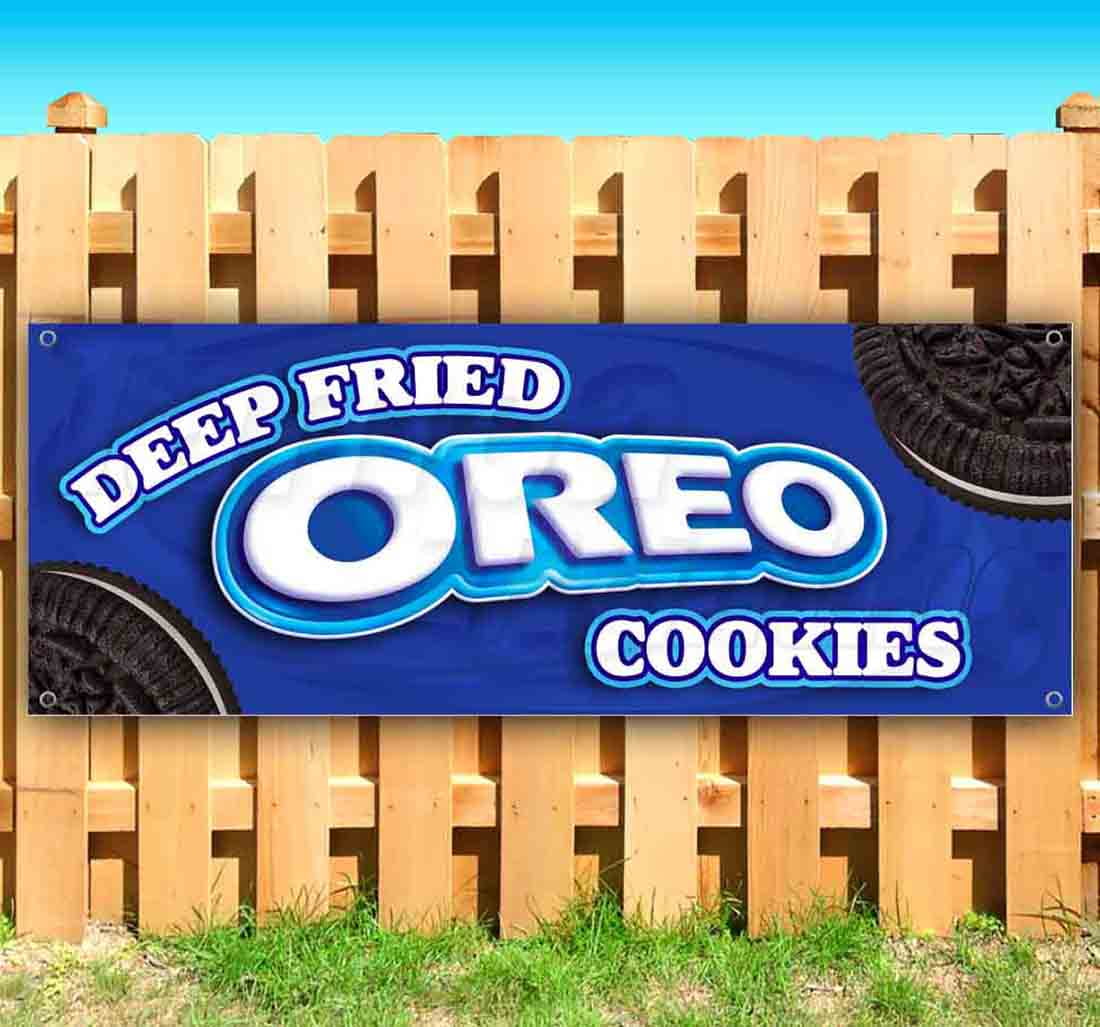 Deep Fried Oreo 13 oz Vinyl Banner With Metal Grommets