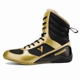 thumbnail image 2 of Men'S High-Top Boxing & Wrestling Training Shoes - Slip-Resistant Rubber Sole, Breathable Full-Grain Faux Leather-like Upper, Adjustable Ankle Support, Round Toe Design for Combat Sports, Gym, 2 of 10