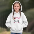 thumbnail image 3 of Mercatoo Kids Cute Cat Print Hoodies Trendy P??eppy ??2k Solid Hooded Sweatshirts Long Sleeve Casual Clothes with Pokets, 3 of 5