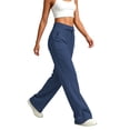 thumbnail image 6 of HomeDM Wide Leg Sweatpants for Women Baggy Lounge Pants with Pockets Drawstring Joggers for Yoga Running Workout Navy S, 6 of 8