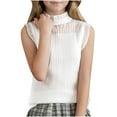 thumbnail image 2 of Bnwani Childs Sweater Girls Fall Sleeveless Solid Sweater White, 2 of 3