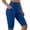 Blue, variant on Kinrui Biker Shorts Women with Pocket Knee Length Yoga Workout Leggings Tummy Control Stretch Yoga Shorts Black L