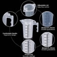 Chemical Mixing Containers GJX 250Ml Plastic Graduated Beaker,2 Pack 9Oz Plastic Measuring Cup ...