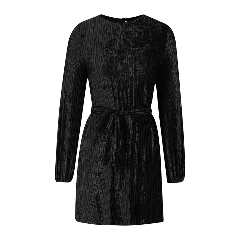 MIUOWANP Fall Dresses for Women long Women's Long Sleeved Round Neck Loose Lace Up Short Dress - Walmart.com MIUOWANP Fall Dresses for Women long Women's Long Sleeved Round Neck Loose Lace Up Short Dress - Walmart.com
