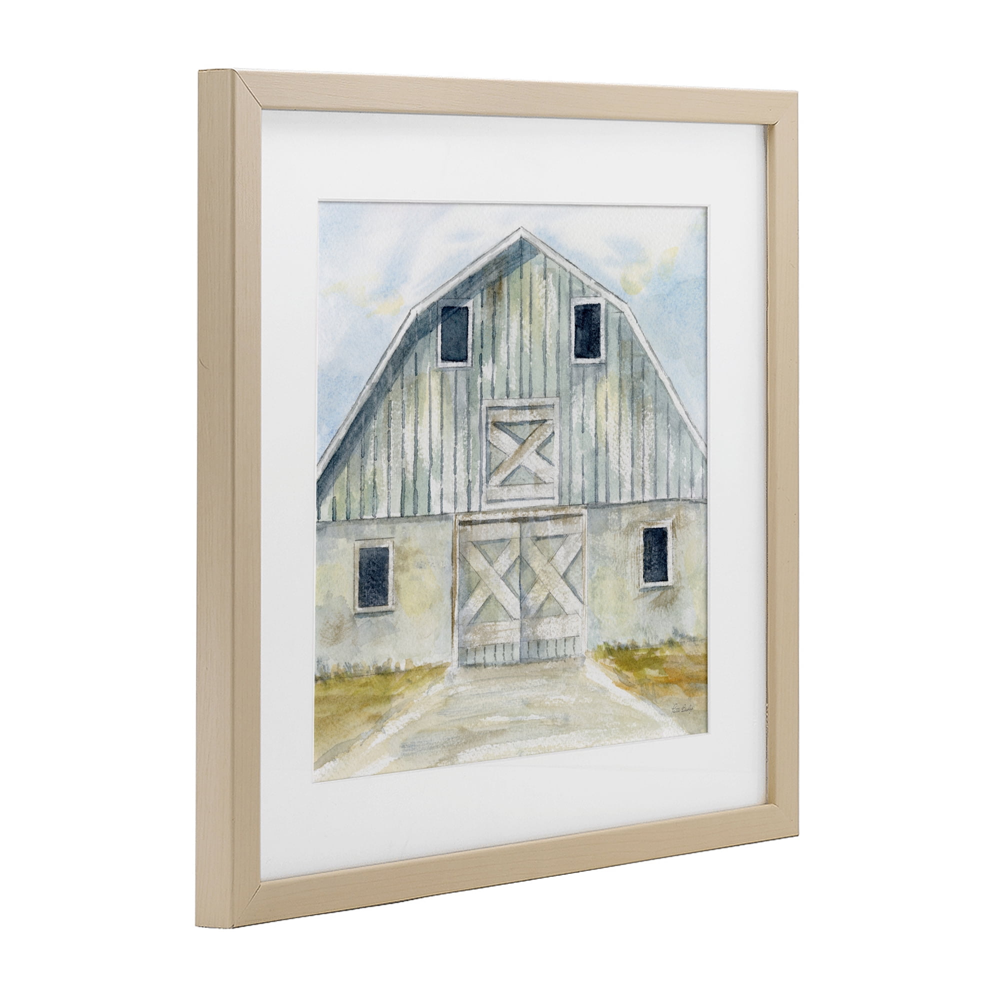 Stupell Industries Blue Gray Barn Birch Framed Print Under Glass, design by Patti Bishop