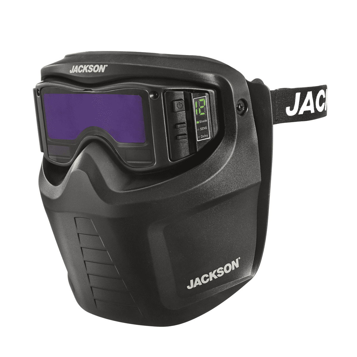 Jackson Safety - Welding Mask and Hood Kit - Auto Darkening -  Thermoplastic - 1.38" x 3.54" Viewing Area - Shade 3/5-12 ADF - Black - Rebel Series