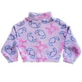 thumbnail image 3 of Disney Lilo & Stitch Girls Sherpa Fleece Jacket Zip-Up Mock Neck Kids Outerwear, Official Licensed Sizes 410, 3 of 6