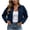 Navy, variant on Enjoytime Cropped Jackets for Women Lapel Long Sleeve Button Down Shacket Fall Fashion Lightweight Trendy Casual Outerwear