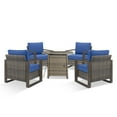 thumbnail image 2 of PARKWELL 5 Piece Patio Fire Pit Sets,All-Weather Conversation Set with 4 Wicker Lounge Chairs and 30" Fire Pit Table,Outdoor Patio Seating Furniture Set for Backyard Gatherings, Gray/Navy, 2 of 10
