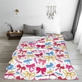 thumbnail image 5 of Zufioo Colorful bows Fleece Blanket Queen Size,Plush Bed Blanket,Ultra Soft Throw Blanket,Plush Fuzzy Cozy Blanket Perfect for Bed,Couch-60"x50", 5 of 7