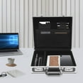 thumbnail image 3 of Premium Aluminum Alloy Locking Briefcase with Combination Lock, Sponge Padding, and Tool Lock for Secure Storage of Documents, Laptops & Valuables - Black, 3 of 9