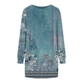 thumbnail image 4 of IROINNID Womens Spring Dresses Round Neck Long Sleeve Soild Color Ruffle A-Line Casual Long Dress, 4 of 5