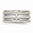 thumbnail image 4 of White Stainless Steel Ring Band Fashion Polished Grooved, 4 of 7