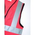 thumbnail image 6 of TiaoBug Kids Boys Girls Sleeveless Zipper Safety Vest High Visibility Reflective Volunteer Waistcoat A Hot Pink 4-6, 6 of 7