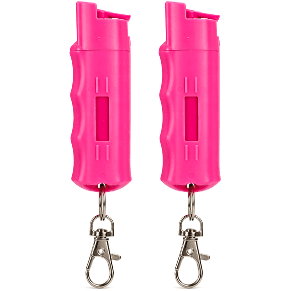 BURN Pepper Spray Keychain for Self Defense - Max Strength 1/2oz Pink  2 Pack