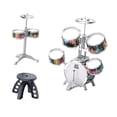 thumbnail image 1 of Kit de tambor de jazz para niños, juguete educativo temprano con taburete, instrumentos musicales de percusión para regalo navideño, fácil de , Style Estilo A, 1 of 8