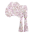 thumbnail image 7 of Grblisyd Girls Outfits Size 10-12 2 Piece Long Sleeve Crew Neck Cute Cartoon Print Sweatshirt Top and Flare Pants Set, 7 of 7