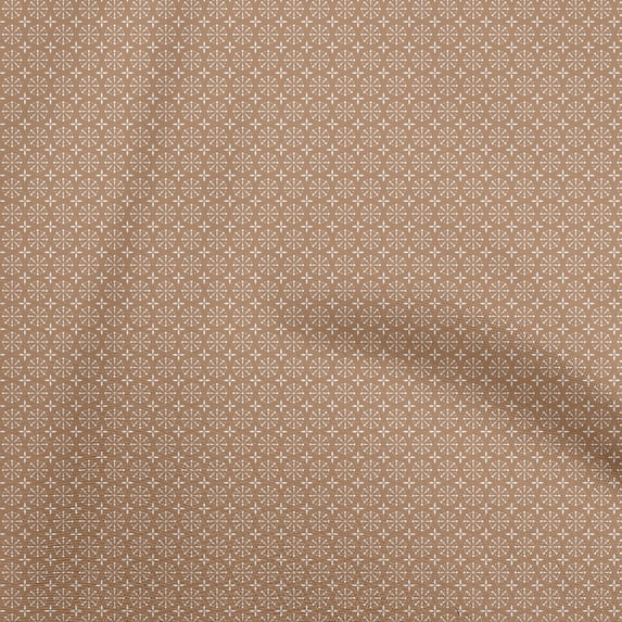 oneOone Cotton Jersey Brown Fabric Asian Block Floral Sewing Fabric By The Yard Printed Diy Clothing Sewing Supplies 58 Inch Wide