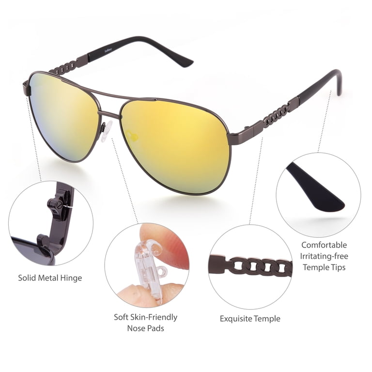 LotFancy Polarized Aviator Sunglasses for Women, Designer 
