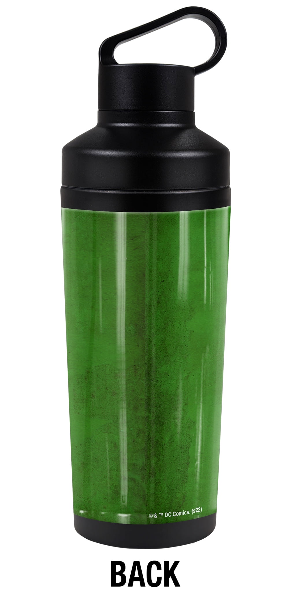 Green Lantern Official Character Pattern 18 oz Insulated Water Bottle, Leak Resistant, Vacuum Insulated Stainless Steel with 2-in-1 Loop Cap