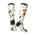 thumbnail image 5 of Lsque Monkeys Swinging from Palms Printed Crew Socks Men's Women's LightWeight Thin Casual Calf Socks ,Knee High Socks,Cotton Socks, 5 of 9