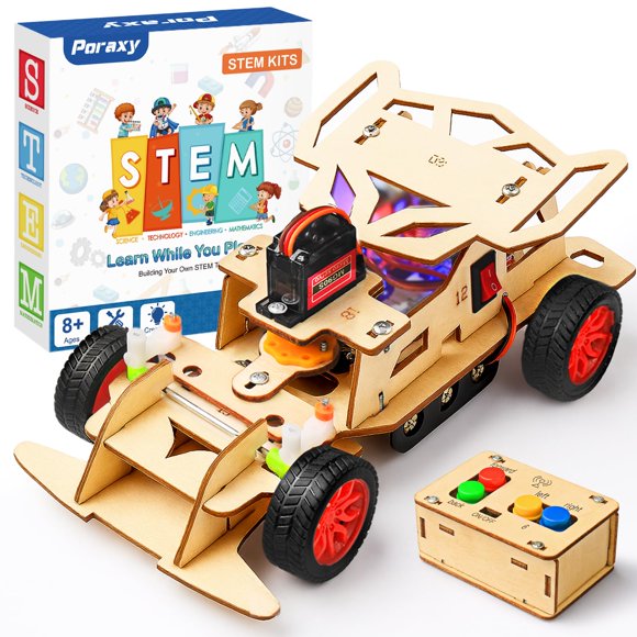 Kits STEM Poraxy para niños de 8 a 10 años, coche con control remoto y rompecabezas