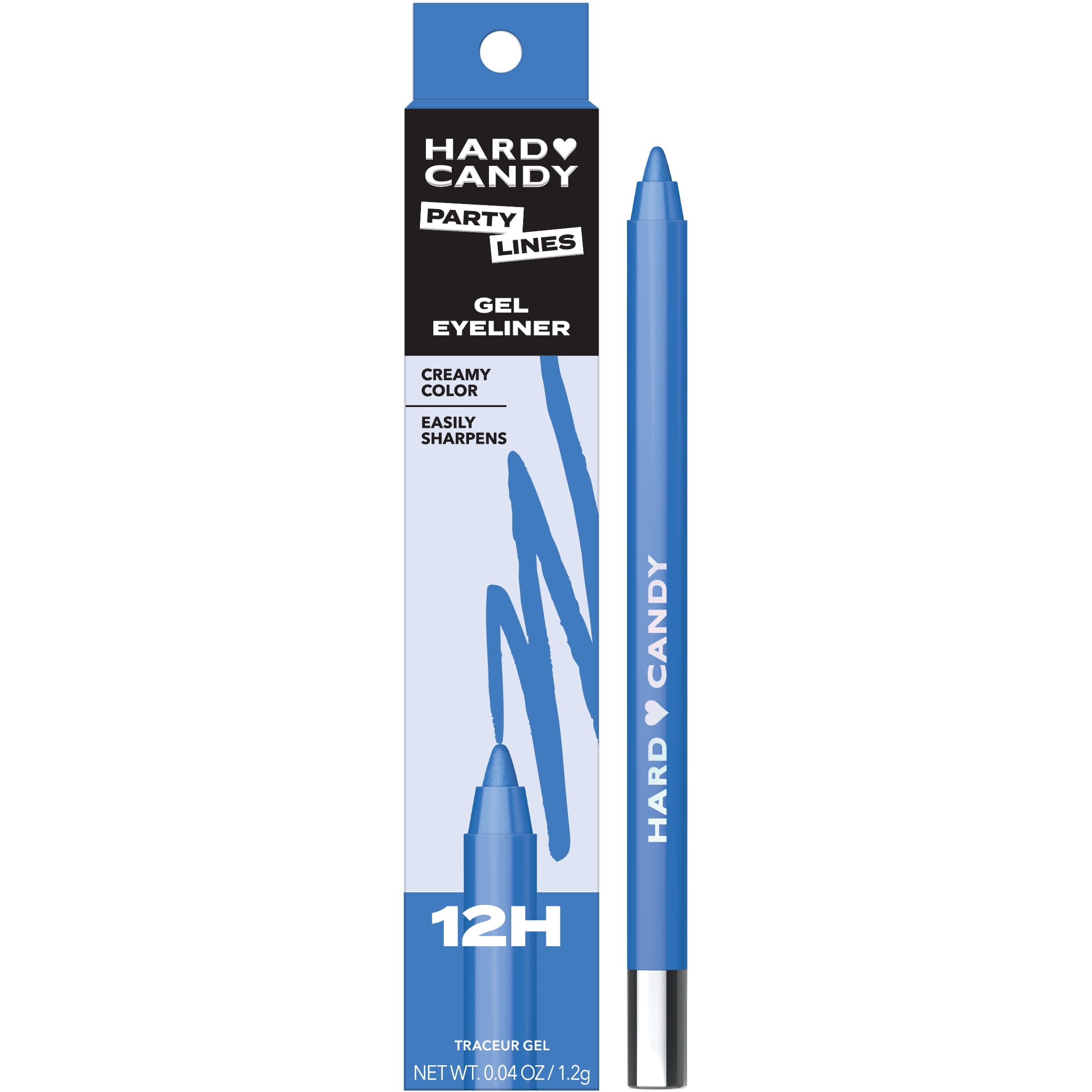 (2 pack) Hard Candy Party Lines Gel Eyeliner, Pencil Liner, 12HR Waterline Safe, Wink Wink, Matte Blue