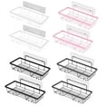 thumbnail image 4 of 2Pcs Carbon Steel Shower Caddy Adhesive Tape Installation, Punch-Free, Hollow Bottom Design, Wall-Mounted Storage for Soap, Shampoo, and Condiment Bottles in Bathroom or Kitchen, 4 of 4