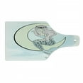 thumbnail image 1 of Magic Moon Cutting Board, Doodle of Mermaid Girl Sits on Crescent, Decorative Tempered Glass Cutting and Serving Board, in 3 Sizes, by Ambesonne, 1 of 2