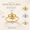 thumbnail image 2 of 14k Rose Gold Dainty Fleur-de-Lis Ring (Size 10.75), 2 of 3