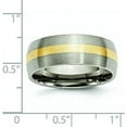 thumbnail image 6 of Chisel Titanium Brushed with 14k Gold Inlay 8.2mm Band - Ring Size 7.5, 6 of 8