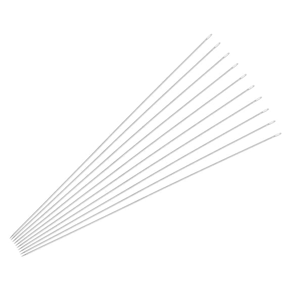 Unique Bargains Aiguilles à Perles Fines Fines Longues Droites pour Couture Broderie Fil Acier Inoxydable 4,72 Pouces Lot de 100