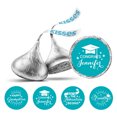 thumbnail image 1 of Darling Souvenir DIY 190 Pcs Graduation Theme Stickers for chocolate Candy Labels-Turquoise Blue, 1 of 2