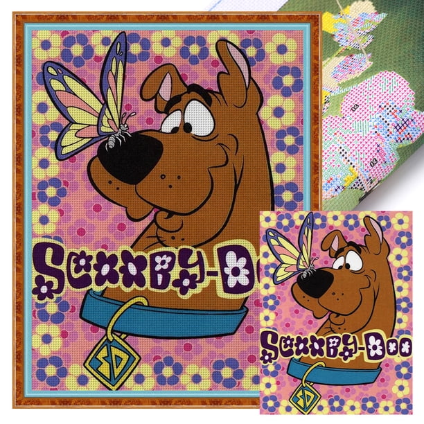 Hilo algodón ecológico bordado 11CT punto cruz Scooby-Doo 40x55cm