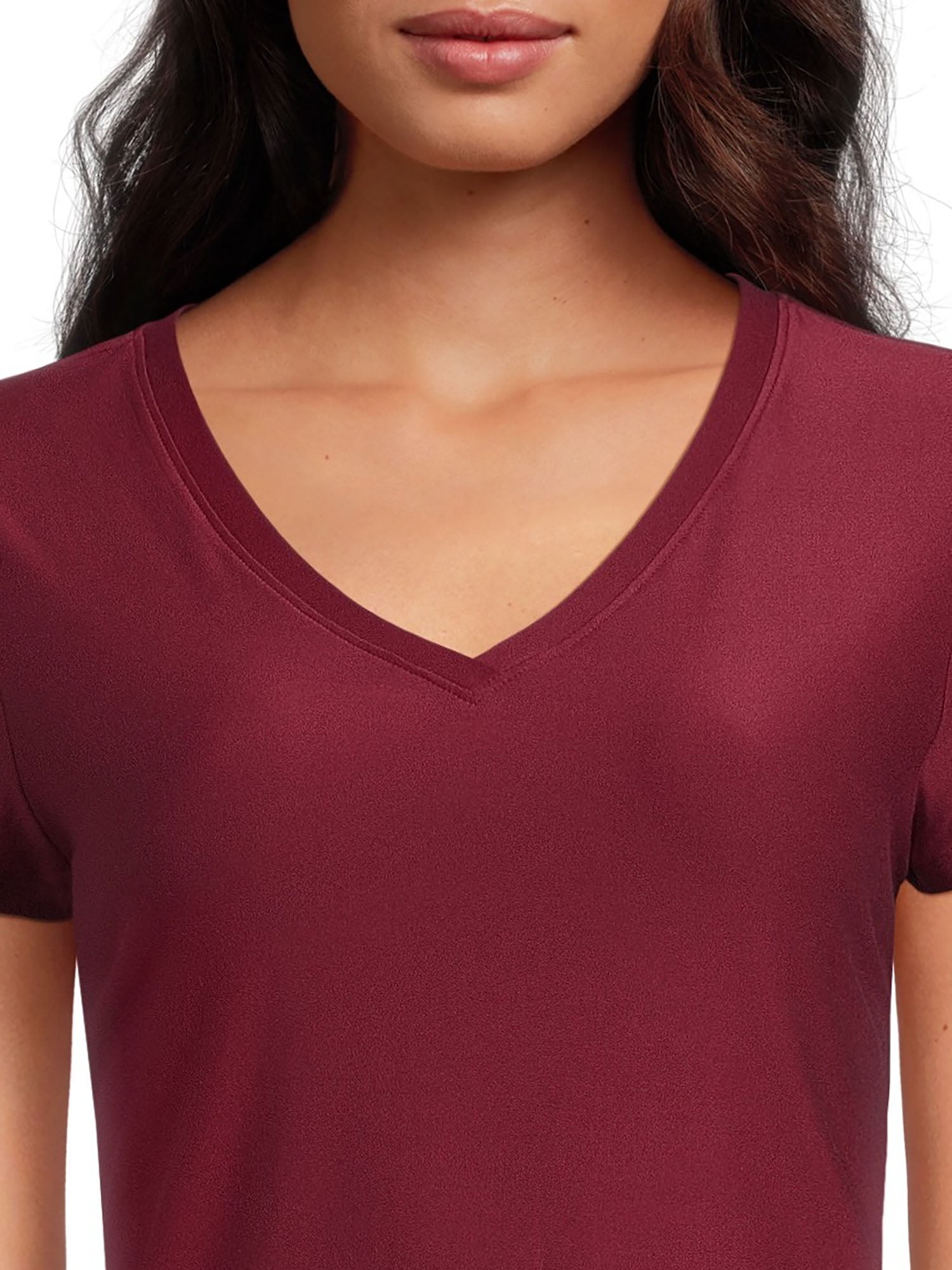 No Boundaries Juniors Brushed V Neck T-Shirt with Short